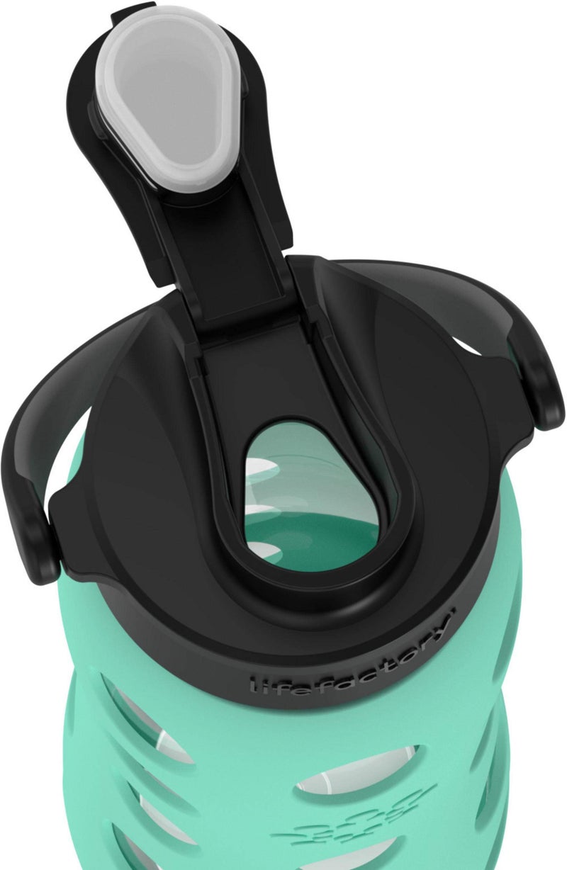 Lifefactory 22-Ounce Glass Water Bottle with Active Flip Cap and Protective Silicone Sleeve, Sea Green - Image 3